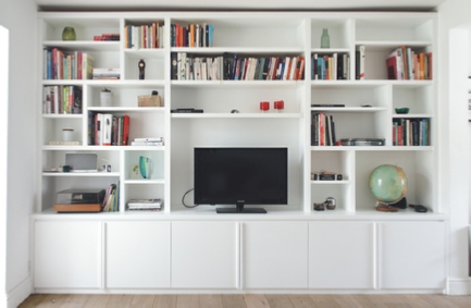 tv units built wall room living cabinet lighting furniture